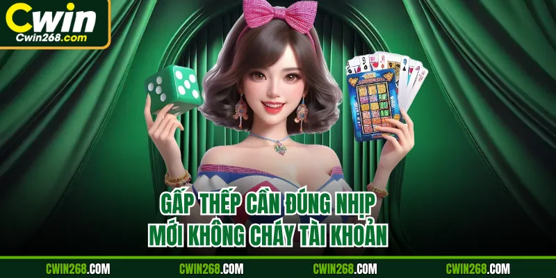 Woman with dice and playing cards.